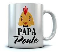 Mug Super Papa Poule Futur Papa Box Boite à papa Mug 11 Oz. Blanc