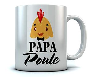 Mug Super Papa Poule Futur Papa Box Boite à papa Mug 11 Oz. Blanc