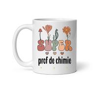 Mug super prof de chimie fleurs boho bohème tasse femme