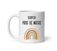 Mug super prof de maths arc en ciel boho mathématiques tasse femme
