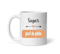 Mug super prof de philo coeur boho tasse femme