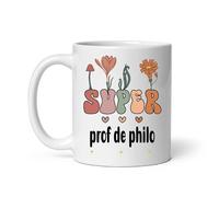 Mug super prof de philo fleurs boho bohème tasse femme
