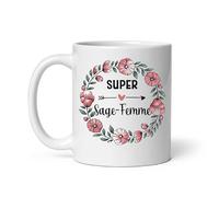 Mug super sage-femme fleurs Tasse sage-femme