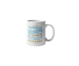 Mug Supporter de Marseille plus Fada - Cadeau Original pour Marseillais - Idée Cadeau Pour Anniversaire, Fête des Pères ou Noël - Tasse Céramique 330 ml pour Fan de l’OM