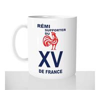 Mug Supporter du Xv de France - Tasse Cadeau Prénom Personnalisable - Idée Cadeau Coupe Du Monde - Rugby Rugbyman