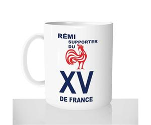 Mug Supporter du Xv de France - Tasse Cadeau Prénom Personnalisable - Idée Cadeau Coupe Du Monde - Rugby Rugbyman