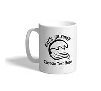 Mug Surf Planche de surf Mer Allons surfer Tasse À Céramique Lait 330ml | Tasse Humorous Tasses À Thé pour Boissons Chaudes latte macchiato Anniversaire