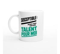 Mug Susceptible Défaut pour Certains Talent pour Moi Turquoise | Mug Drôle Soupe au Lait - Idée Cadeau Originale