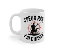 Mug Tasse à Café Humour J'peux Pas, J'Ai Chasse - Cadeau Original pour Passionnés de Chasse Taille 11oz