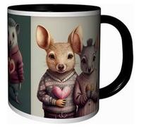 MUG Tasse à café - ILLUSTRATION ANIMAL AMOUR LOVE CADEAU MARIAGE ST VALENTIN 1930 G