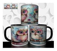 MUG Tasse à café - MUG ARTISTIQUE CHOUETTES HIBOUX 4433