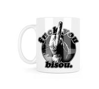 Mug tasse céramique à message - Blanc - Cadeau cinéma humour - Addams la chose Fuck you bisou - ref4648 - France