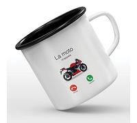 MUG tasse émaillée au motif Moto m'appelle