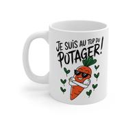 Mug Tasse Je suis au Top du Potager ! - Design Fun pour Les Amateurs de Légumes et d'humour : Taille - 11oz Taille 11oz