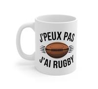 Mug Tasse J'peux Pas J'ai Rugby - Tasse Humoristique pour Passionnés de Rugby