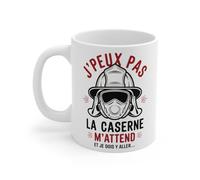 Mug Tasse ""J'peux pas, la Caserne m'Attend"" - Idée Cadeau pour Pompiers et Passionnés