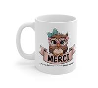Mug Tasse Merci Chouette - Idée Cadeau Original pour Dire Merci et Remercier