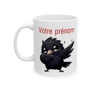Mug Tasse Personnalisable Personnalisé Prénom Texte animal animaux Corbeau Qui Dab pour enfant et adulte