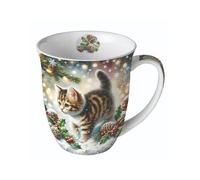 Mug, tasse porcelaine AMBIENTE 10.5 cm 0.4 l CUTE CAT IN THE SNOW