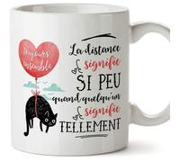 Mug Tasse Saint Valentin (Je t'aime) - la distance signifie si peu - Idées Cadeaux Romantique pour Amoureux Petits Amis Copains 1
