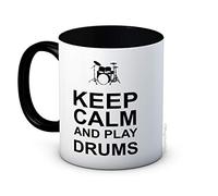 mug-tastic Keep Calm and Play Drums - Haute Qualité Tasse de Café en Céramique