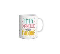 Mug - Tata d'amour - Porcelaine - Impression recto/verso - 9.5cm de hauteur - 8cm de diamètre