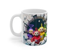 Mug Teletubbies Mur Cassé -Tasse Fun avec Teletubbies Colorés -Cadeau Original pour Fans de Dessins Animés