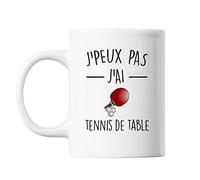 Mug tennis de table j'peux pas Blanc