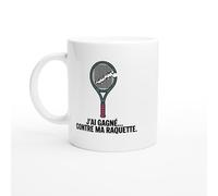 Mug tennis - j’ai gagné contre ma raquette - Mug humour - tasse anniversaire - idée cadeau homme - tasse fun original