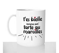 Mug T'es Bielle - Tasse Cadeau Idées Cadeaux Original - Nord Pas De Calais Ch'timi - Tarte aux Maroilles - Saint-Valentin Amour