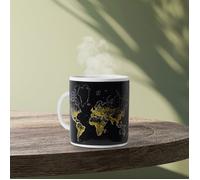 THE CONCEPT FACTORY - KA0387 Mug XXL Thermoréactif en Céramique - Design Élégant et Moderne - Conçu pour Café, Thé ou Soupe - Capacité 70 cl - Couleur Noire