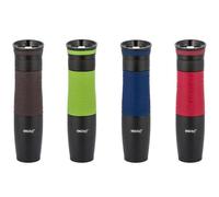 Luckyberg Tasse à café de Voyage Isotherme en Acier Inoxydable, 100% Anti-Fuite, sans BPA, Garde Les Boissons Chaudes et Froides, Ouverte à Une Main (380 ML) (Rouge)