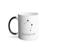 Mug Thermo-réactif Tasse Magique - Balance Etoile Signe Astrologie Constellation Minimaliste - 325 ml