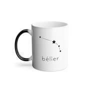 Mug Thermo-réactif Tasse Magique - Belier Etoile Signe Astrologie Constellation Minimaliste - 325 ml