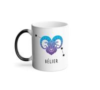 Mug Thermo-réactif Tasse Magique - Belier Signe Astrologie Prevision Stellaire Céleste Solaire Sideral Etoile - 325 ml