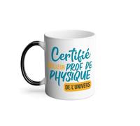 Mug Thermo-réactif Tasse Magique - Certifié meilleur prof de physique de l'univers Professeur College Lycee - 325 ml