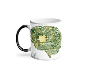 Mug Thermo-réactif Tasse Magique - Cerveau en Circuit imprimé Nerd - 325 ml