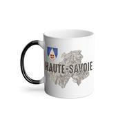 Mug Thermo-réactif Tasse Magique - Haute Savoie 74 Département Carte Ancienne Alpes Ski - 325 ml