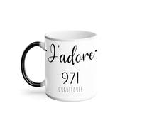 Mug Thermo-réactif Tasse Magique - J'Adore 971 Guadeloupe Departement France Region - 325 ml