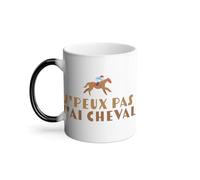 Mug Thermo-réactif Tasse Magique - J'Peux Pas J'ai Cheval Equitation Poney - 325 ml