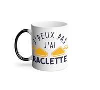 Mug Thermo-réactif Tasse Magique - J'Peux Pas J'ai Raclette Fromage Montagne Ski Savoie - 325 ml
