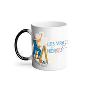Mug Thermo-réactif Tasse Magique - Les Vrais Héros - Peintre en Bâtiments Métier Ouvrier - 325 ml