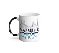 Mug Thermo-réactif Tasse Magique - Marseille Minimalist France Ville Pastis OM - 325 ml