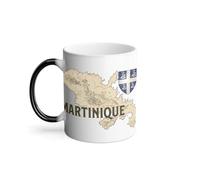 Mug Thermo-réactif Tasse Magique - Martinique 972 Departement Fort de France Carte Ancienne Rare - 325 ml