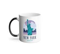 Mug Thermo-réactif Tasse Magique - New York United States Illustration Etats Unis Statue Liberté - 325 ml