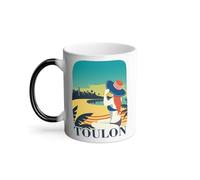 Mug Thermo-réactif Tasse Magique - Toulon Plage Soleil Ville France Eté - 325 ml