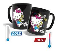 Konix Mug thermoréactif Hello Kitty 320 ml Motif bonbons Noir