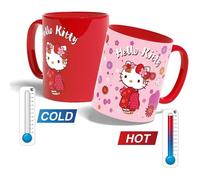 Mug thermoréactif - Konix - Hello Kitty - 320 ml - Motif kimono - Rouge