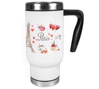 Mug thermos blanc avec anse personnalisé photo - Mug ou gobelet isotherme grand format et étanche avec impression photo - Mug thermos personnalisable