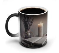Mug thermosensible à la chaleur, mug en céramique, mug noir réactif à la chaleur, tasse à thé avec message apparaissant au fur et à mesure de la chaleur, cadeau d'anniversaire pour un proche.